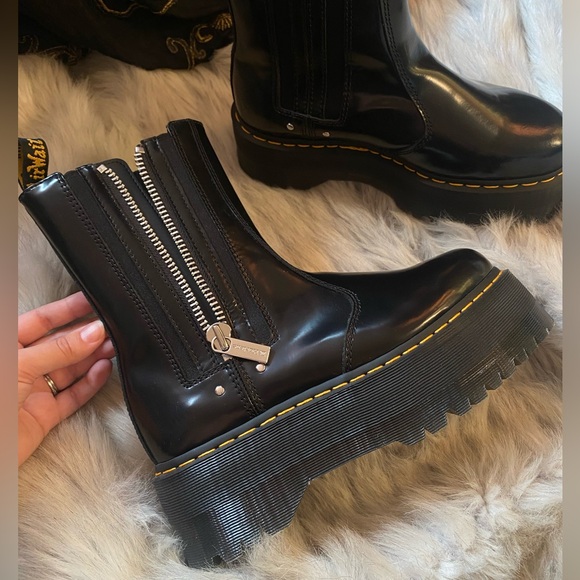 Dr. Martens 2976 Max leather platform Chelsea boots chunky lug sole goth punk 🦇 - Picture 5 of 12